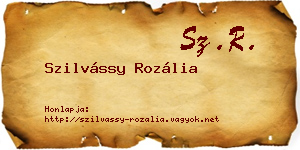 Szilvássy Rozália névjegykártya