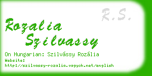 rozalia szilvassy business card